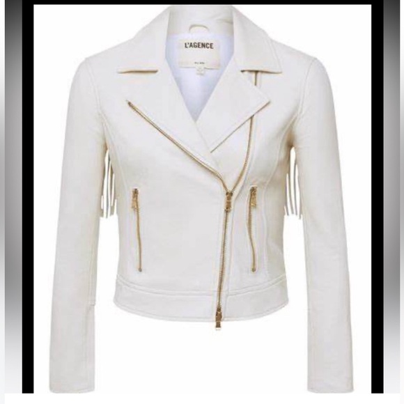 25. L’agence Kravitz Lamb Skin Leather Jacket - Picture 4 of 8